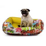 Cama Pet Cachorro Gato Dupla Face Lola - G - Graffiti Amarelo - Senhor bicho