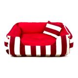 Cama Pet Cachorro Gato Dupla Face Lola - G - Listras Vermelho - Senhor bicho
