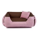Cama Pet Cachorro Gato Dupla Face Lola - G - Rosa Poá Marrom - Senhor bicho
