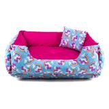 Cama Pet Cachorro Gato Dupla Face Lola - G - Unicórnio Azul Pink - Senhor bicho