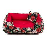 Cama Pet Cachorro Gato Dupla Face Lola - GG - Caveiras Vermelho - Senhor bicho