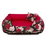 Cama Pet Cachorro Gato Dupla Face Lola - GG - Caveiras Vermelho - Senhor bicho