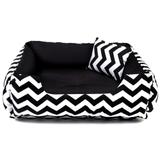 Cama Pet Cachorro Gato Dupla Face Lola - GG - Chevron Preto - Senhor bicho