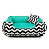 Cama Pet Cachorro Gato Dupla Face Lola - GG - Chevron Verde - Senhor bicho