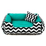Cama Pet Cachorro Gato Dupla Face Lola - GG - Chevron Verde - Senhor bicho