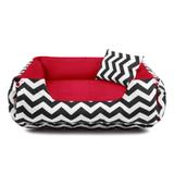 Cama Pet Cachorro Gato Dupla Face Lola - M - Chevron Vermelho - Senhor bicho