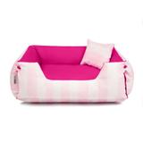 Cama Pet Cachorro Gato Dupla Face Lola - M - Listras Rosa - Senhor bicho