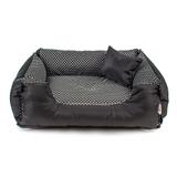 Cama Pet Cachorro Gato Dupla Face Lola - M - Preto Poá - Senhor bicho