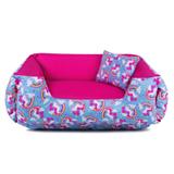 Cama Pet Cachorro Gato Dupla Face Lola - M - Unicórnio Azul Pink - Senhor bicho
