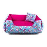 Cama Pet Cachorro Gato Dupla Face Lola - M - Unicórnio Azul Pink - Senhor bicho