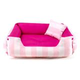 Cama Pet Cachorro Gato Dupla Face Lola - P - Listras Rosa - Senhor bicho