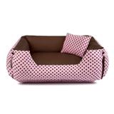 Cama Pet Cachorro Gato Dupla Face Lola - P - Rosa Poá Marrom - Senhor bicho