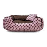 Cama Pet Cachorro Gato Dupla Face Lola - P - Rosa Poá Marrom - Senhor bicho