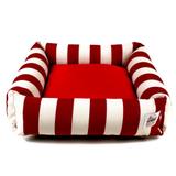 Cama Pet Cachorro Gato Hanna c/ Zíper - M - Listras Vermelho - Senhor bicho