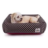 Cama Pet Cachorro Gato Hanna c/ Zíper - M - Marrom Poá Pink - Senhor bicho