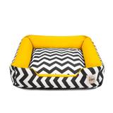 Cama Pet Cachorro Gato Pandora c/ Zíper - G - Chevron Amarelo - Senhor bicho