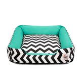 Cama Pet Cachorro Gato Pandora c/ Zíper - G - Chevron Verde - Senhor bicho