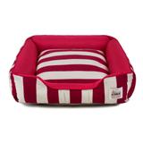 Cama Pet Cachorro Gato Pandora c/ Zíper - G - Listras Vermelho - Senhor bicho