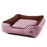 Cama Pet Cachorro Gato Pandora c/ Zíper - G - Rosa Poá Marrom - Senhor bicho