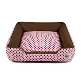 Cama Pet Cachorro Gato Pandora c/ Zíper - G - Rosa Poá Marrom - Senhor bicho