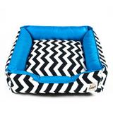 Cama Pet Cachorro Gato Pandora c/ Zíper - GG - Chevron Azul - Senhor bicho