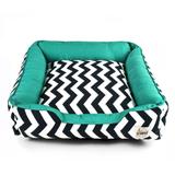 Cama Pet Cachorro Gato Pandora c/ Zíper - GG - Chevron Verde - Senhor bicho