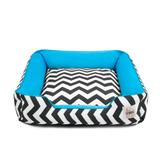 Cama Pet Cachorro Gato Pandora c/ Zíper - M - Chevron Azul - Senhor bicho