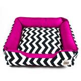 Cama Pet Cachorro Gato Pandora c/ Zíper - M - Chevron Pink - Senhor bicho