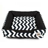 Cama Pet Cachorro Gato Pandora c/ Zíper - P - Chevron Preto - Senhor bicho
