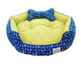 Cama Pet Cachorro Gato Redonda Diamante - Tam.G - Azul Royal com Verde - Tili pet