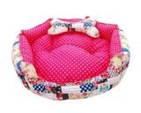 Cama Pet Cachorro Gato Redonda Diamante - Tam.P - Pink Floral - Tili pet