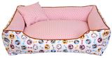 Cama pet chevron rosa bebe tamanho g - Deccoralle