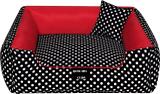 Cama Pet Estampada Grande Vermelho c/ Poá Preto + Brinde - Valéria pet