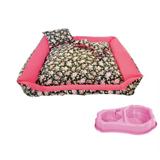 Cama Pet Para Cachorro Gato Kit Com comedouro - Lojasbec