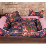Cama Pet Pequena Deccoralle - Floral Azul - Comfort pet