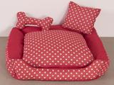 Cama Pet Poá Vermelho Tamanho G - Decoralle