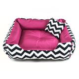 Cama Pet Sophie Decora para cães e gatos/ chevron /pink -tamanho(P)