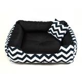 Cama Pet Sophie Decora para cães e gatos/ chevron /preto-Tamanho(P)