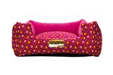 Cama Quadrada para Cachorro ou Gato Luppet Luxo Rosa Ossinho