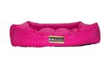 Cama Retangular para Cachorro ou Gato Luppet Luxo Rosa Bolinhas