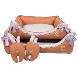 Cama Woof Classic Enchanté Caramelo com Laço e Renda