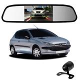 Camera De Re Espelho Retrovisor Com Tela Peugeot 206 - Tomate