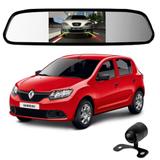 Camera De Re Espelho Retrovisor Com Tela Renault Sandero - Tomate