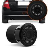 Câmera de Ré Infravermelho Visão Noturna 8 LEDs Preto Para-Choque Colorida Espelho Retrovisor ou DVD - Prime