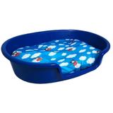 Caminha de Plastico para Cachorro com Almofada -Azul-M - Idealdog