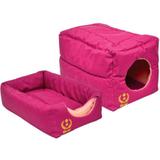 Caminha para cães e gato tunel em nylon m rosa são pet 50*33*33