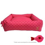 Caminha retangular para cachorro woofpet sereia/pink p