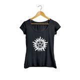 Camiseta Baby Look Supernatural Sobrenatural Série feminino preto - Mikonos