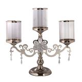 Candelabro para 3 velas de Metal e Vidro Flor 15cm Concepts Life