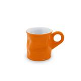 Caneca cafezinho espresso lata amassada de cerâmica mondoceram gourmet 70ml- laranja